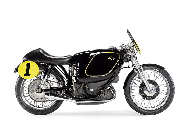 black cafe racer motorcycle, e95 ajs porcupine, stafford, uk, HD wallpaper