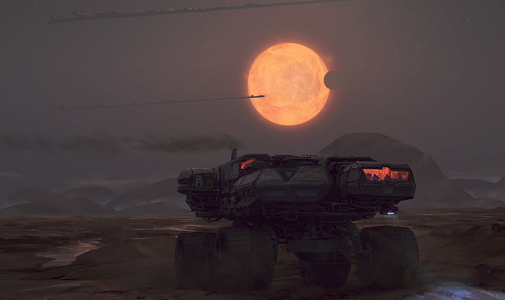 all-terrain vehicle movie screenshot, artwork, futuristic, science fiction, HD wallpaper