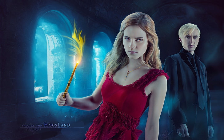 magic, Harry Potter, wand, Hermione Granger, Draco Malfoy, HD wallpaper