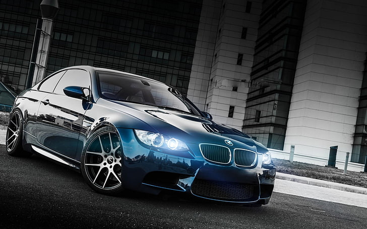 blue BMX coupe, BMW, BMW E92 M3, car, blue cars, motor vehicle, HD wallpaper
