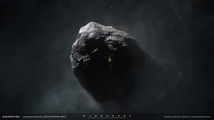 black asteroid wall paper, space, galaxy, Moon, planet, nature, HD wallpaper