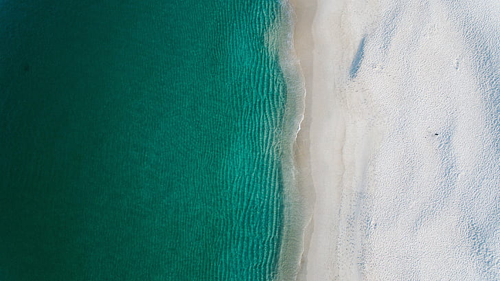 nature, water, beach, waves, sand, drone photo