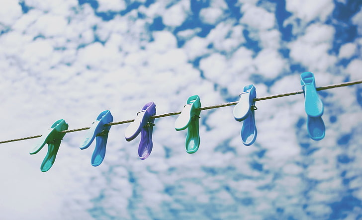 photography, hanging, no people, clothesline, clothespin, close-up, HD wallpaper