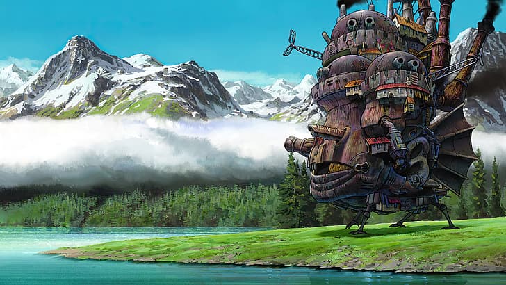 Howl's Moving Castle, animated movies, anime, animation, film stills, HD wallpaper