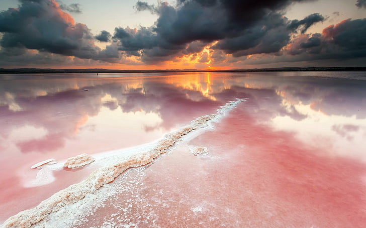 Earth, Reflection, Beach, Pastel, Sunset, water, cloud - sky, HD wallpaper