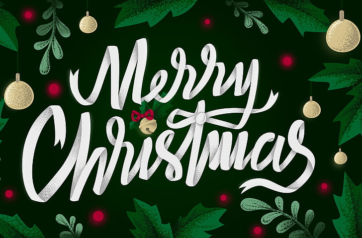 HD wallpaper: Merry Christmas 2017, green background with merry christmas  text overlay | Wallpaper Flare