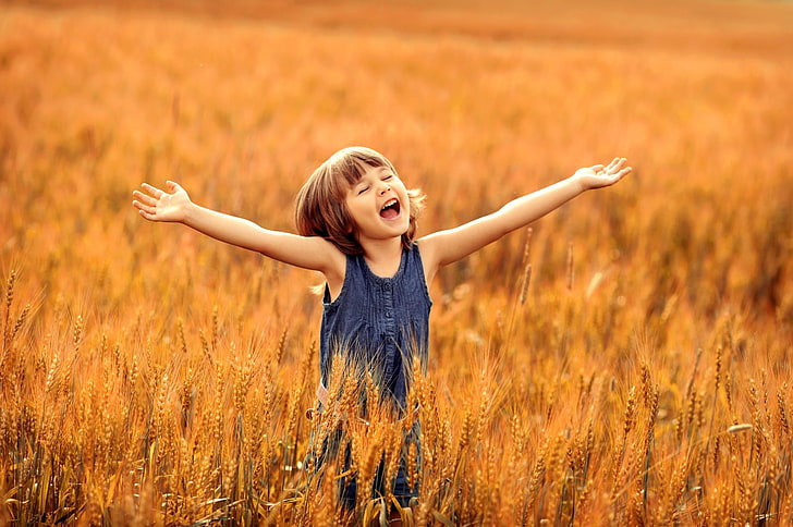 HD wallpaper: girl's blue tank dress, photography, children, happy,  happiness | Wallpaper Flare