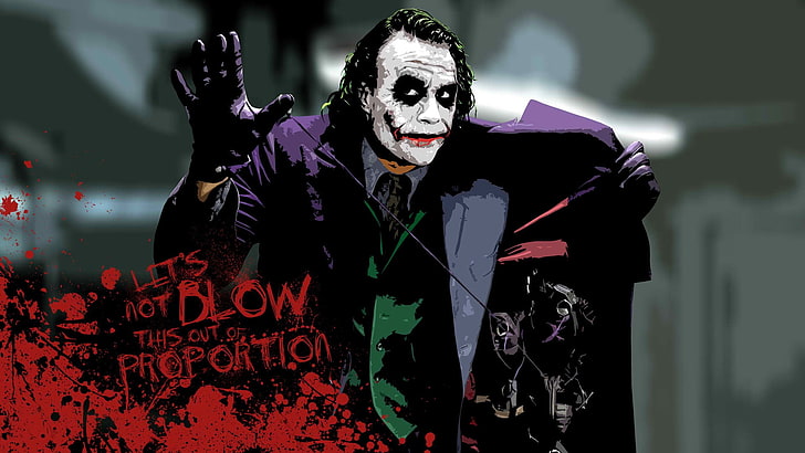 The Joker digital wallpaper, Batman, The Dark Knight, Heath Ledger