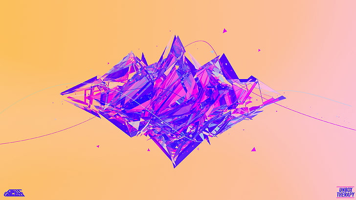 purple crystal illustration, abstract, colored background, motion