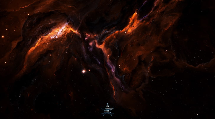 Amber Nebula HD Wallpaper, galaxy wallpaper, Space, Dark, Orange, HD wallpaper