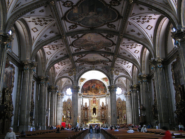 interior view of Cathedral, Iglesia, Coyoacán, Ciudad  de  Mexico