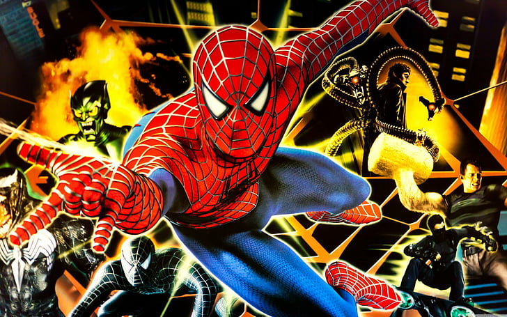 Spider-Man, Doctor Octopus, Green Goblin, Sandman (Marvel Comics), HD wallpaper