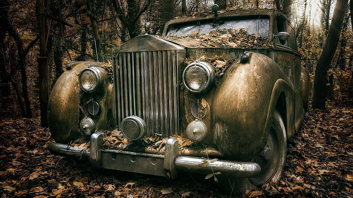 HD wallpaper: old car, abandoned, vintage car, vehicle, classic car, rolls  royce | Wallpaper Flare