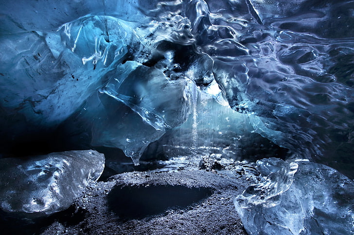 water, ice, nature, cave, glacier, frozen, cold temperature
