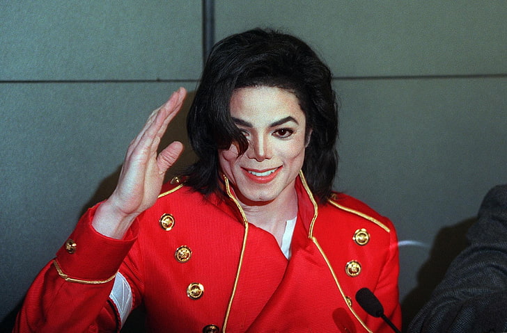 michael jackson  android, smiling, red, happiness, one person, HD wallpaper