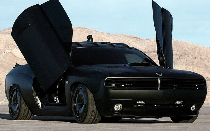 black cars concept vehicles dodge challenger 1920x1200  Aircraft Concepts HD Art, HD wallpaper