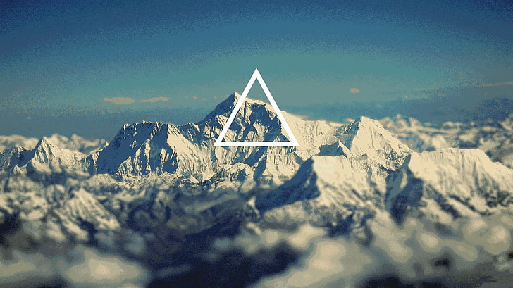 glacier mountains, geometry, nature, triangle, Mount Everest