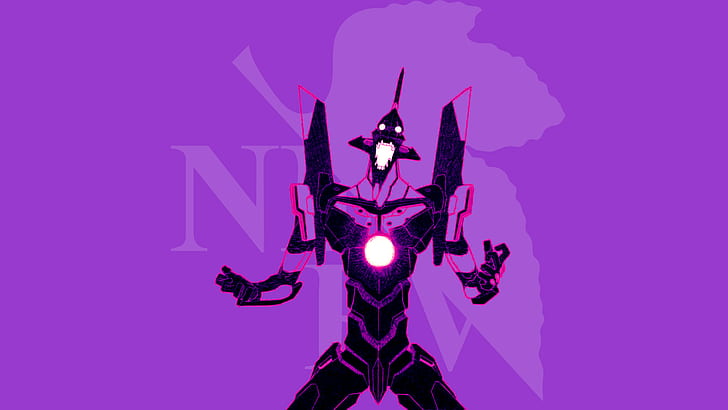 Neon Genesis Evangelion, EVA Unit 01, anime, purple background