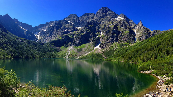 nature, landscape, photography, lake, forest, blue, sky, Tatra Mountains