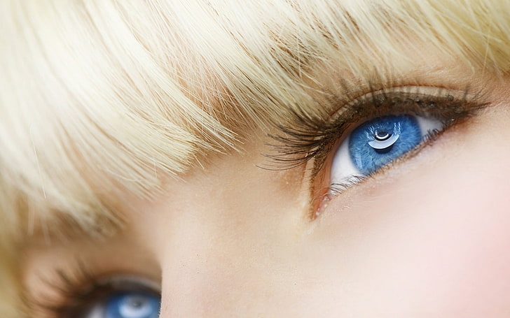 blonde, blue eyes, face, women