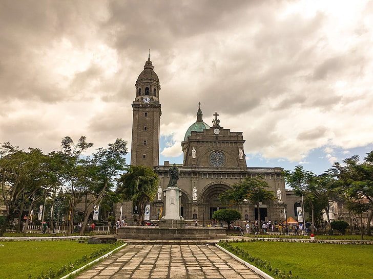 cathedral, church, manila, republic of the philippines, architecture, HD wallpaper