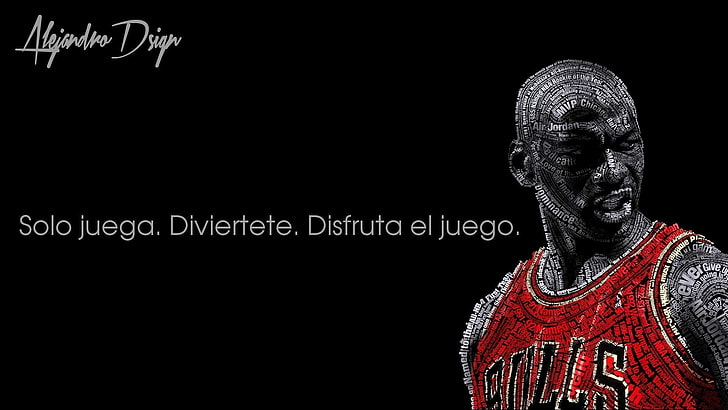 untitled, Michael Jordan, typographic portraits, Chicago Bulls, HD wallpaper
