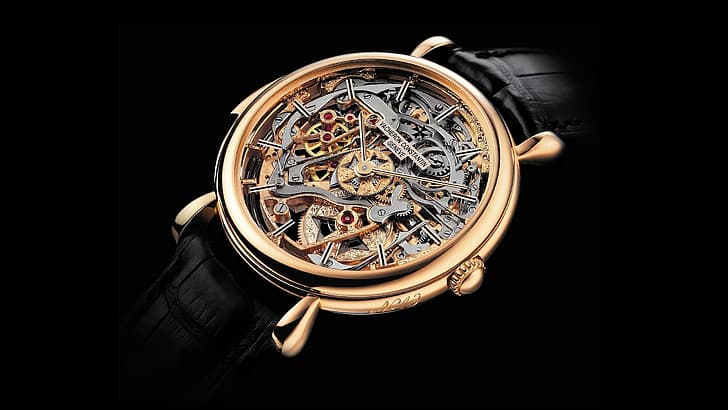 Vacheron Constanin, watch, luxury watches, technology, dark background, HD wallpaper