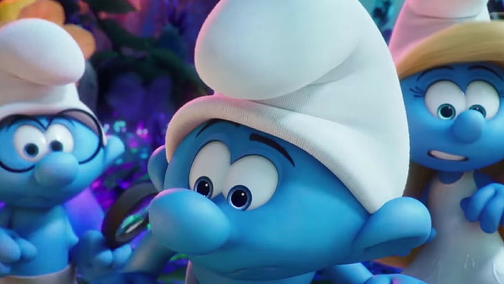 Smurfs movie screenshot, Get Smurfy, Best Animation Movies of 2017, HD wallpaper