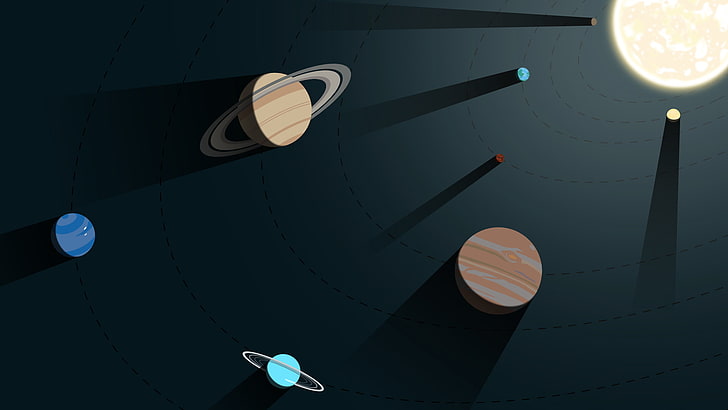Uranus, space, Venus, Solar System, digital art, Mercury, Pluto, HD wallpaper