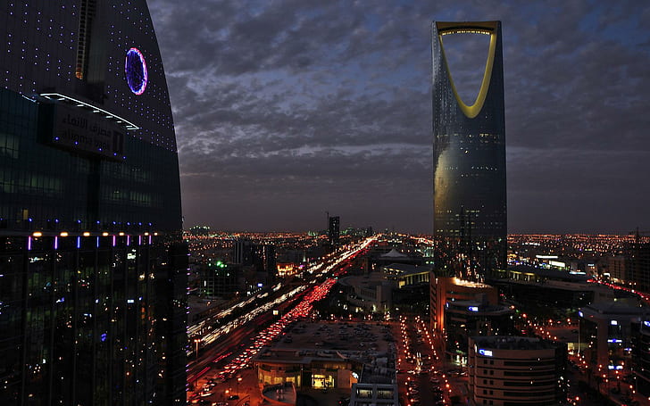 Riyadh, gray high rise building, world, 1920x1200, saudi arabia, HD wallpaper