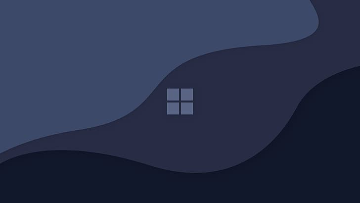 Windows 11, windows logo, minimalism, digital art, blue