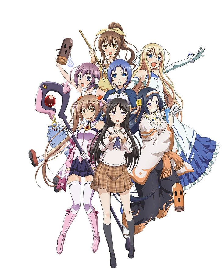 Rokujouma no Shinryakusha, anime girls, Yurika Nijino, Kiriha Kurano