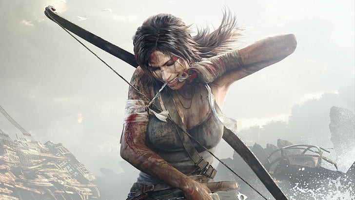 Lara Croft Tomb Raider Bow Injury Bandage HD, video games, HD wallpaper
