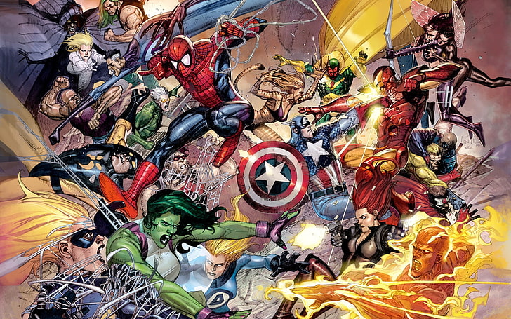 Marvel Superheroes illustration, Marvel Comics, choice, variation, HD wallpaper