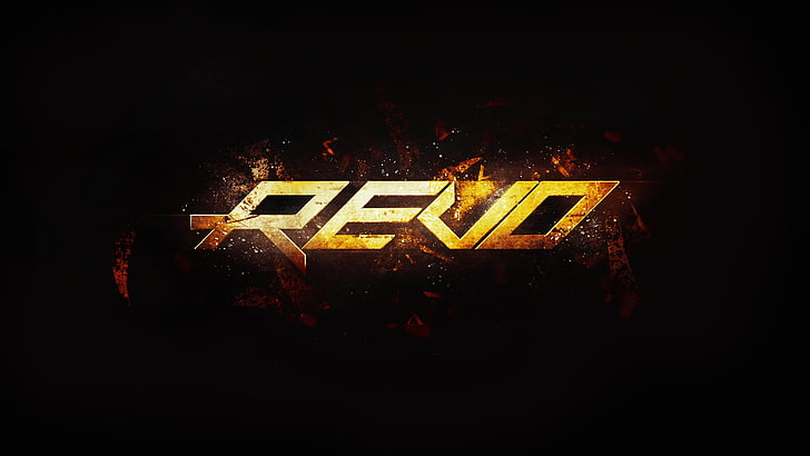 Revo logo, revolution, web design, abstract, texture, orange