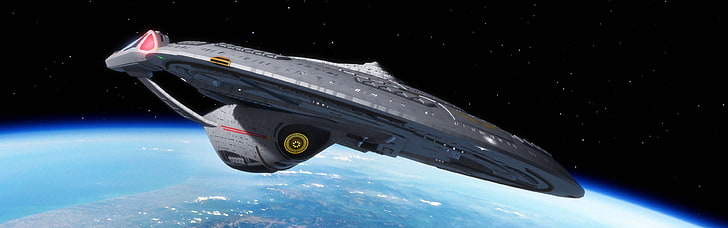 space ship illustration, Star Trek, USS Enterprise (spaceship)