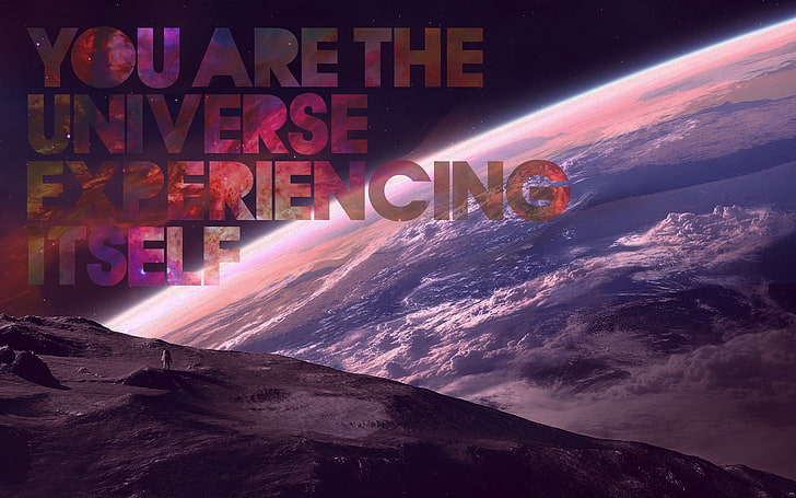 untitled, space, Earth, stars, quote, digital art, typography, HD wallpaper