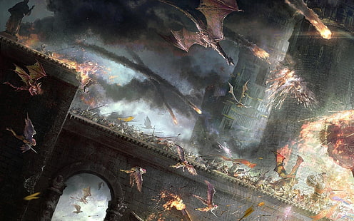War With the Dragon on Castle Wallpaper Mural Photo 29391993 budget paper 