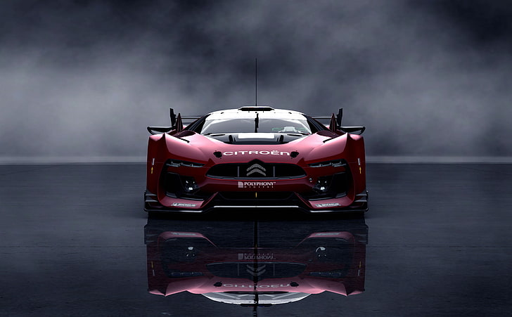 Citroen GT Race Car, red Citroen sports car, Games, Gran Turismo