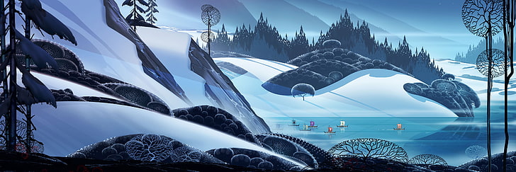 white and black personal watercraft, The Banner Saga, video games, HD wallpaper