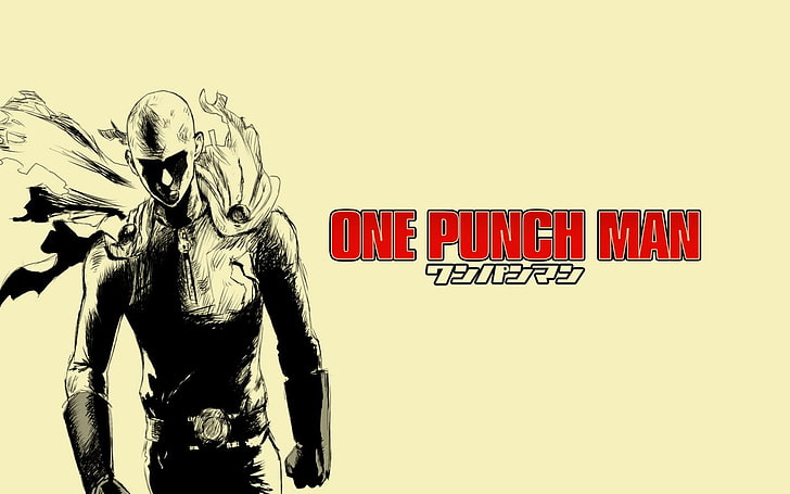 One-Punch Man, Saitama, text, western script, human representation, HD wallpaper