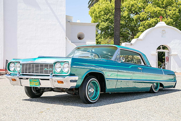 1964, auto, automobile, car, chevrolet, custom, impala, lowrider, HD wallpaper