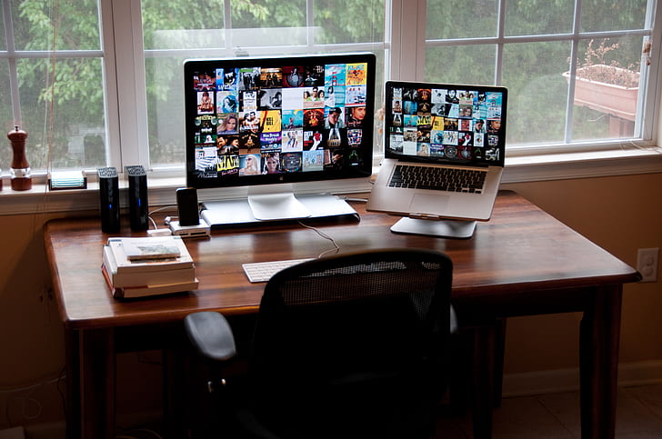 workspace, computer, Apple Inc., Mac OS X, MacBook, imac, desk, HD wallpaper
