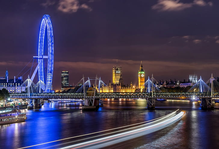 city, building, London, Westminster, River Thames, London Eye, HD wallpaper