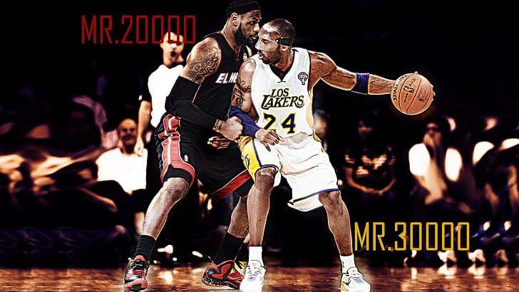 HD wallpaper: LeBron James, Kobe Bryant | Wallpaper Flare