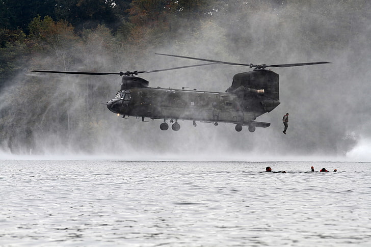 US Army, Boeing CH-47 Chinook, water, transportation, mode of transportation, HD wallpaper