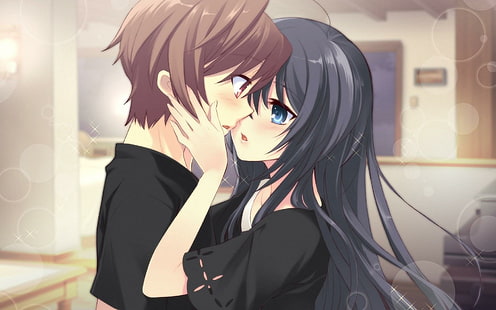 HD wallpaper: anime, boy, girl, tenderness, kiss, room | Wallpaper Flare