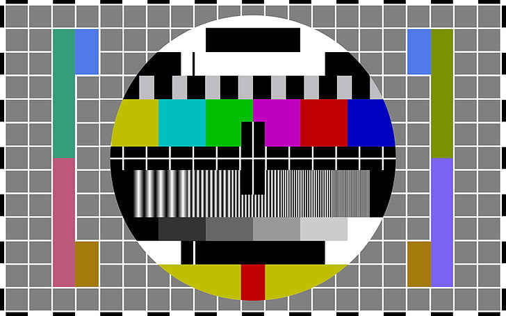 TV, test patterns, monoscope, multi colored, shape, geometric shape