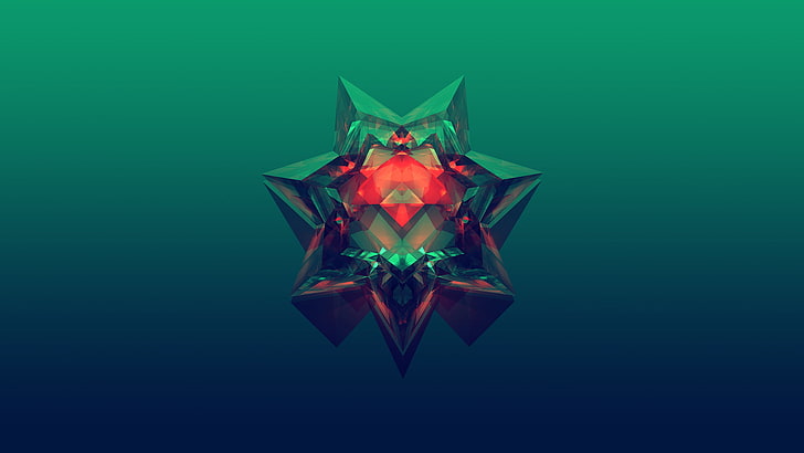Facets, Justin Maller, simple background, digital art, abstract