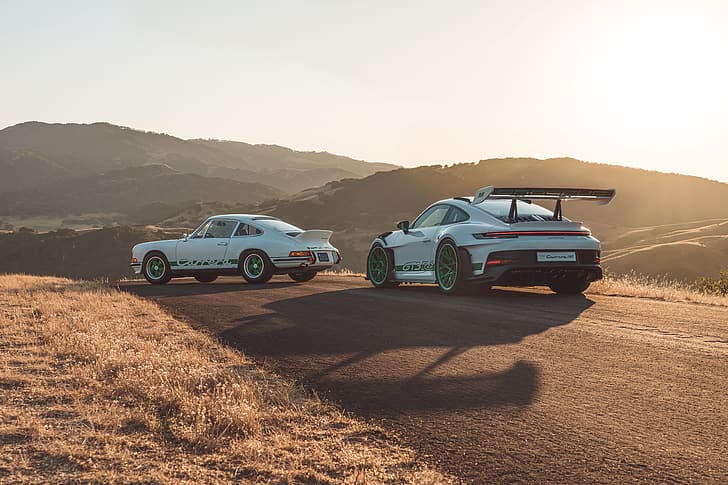 911, Porsche, rear view, Porsche 911 GT3 RS, Porsche 911 Carrera RS, HD wallpaper